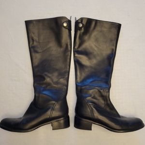 Franco Sarto Black Leather Tall Boots